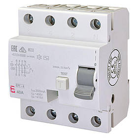 Реле диференційного захисту EFI-4 40A 30мА – 4 полюси
