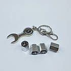 Захисні ковпачки на ніпеля Acura + ключик-брелок у подарунок! Колір хром, фото 3