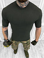 Армейская футболка олива зсу, тактическая футболка олива хлопок, военная футболка хаки тактическая if168 5XL