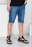 Модні шорти сині чоловічі джинсові на блискавці, кишені, фото 4