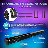 Колонка саундбар трасформер 2-канальна SBTR з USB та Bluetooth. Акустична система 2в1 40Вт з пультом ДУ, фото 4