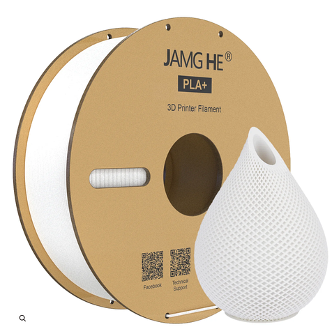 Пластик в котушці для 3D друку PLA+ Jamg He 1,75 мм 1 кг білий (White), фото 1