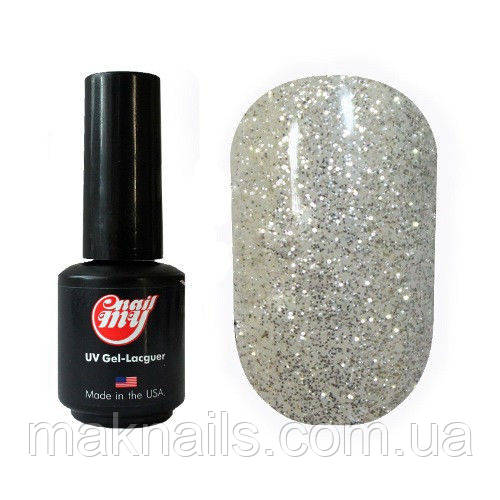 Гель-лак My Nail System № 105 прозорий з сріблястими блискітками (насичений) 9мл