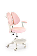 Розовое детское компьютерное кресло PANCO регулируемая высота спинки/глубина спинки/подножка(Польша Halmar)
