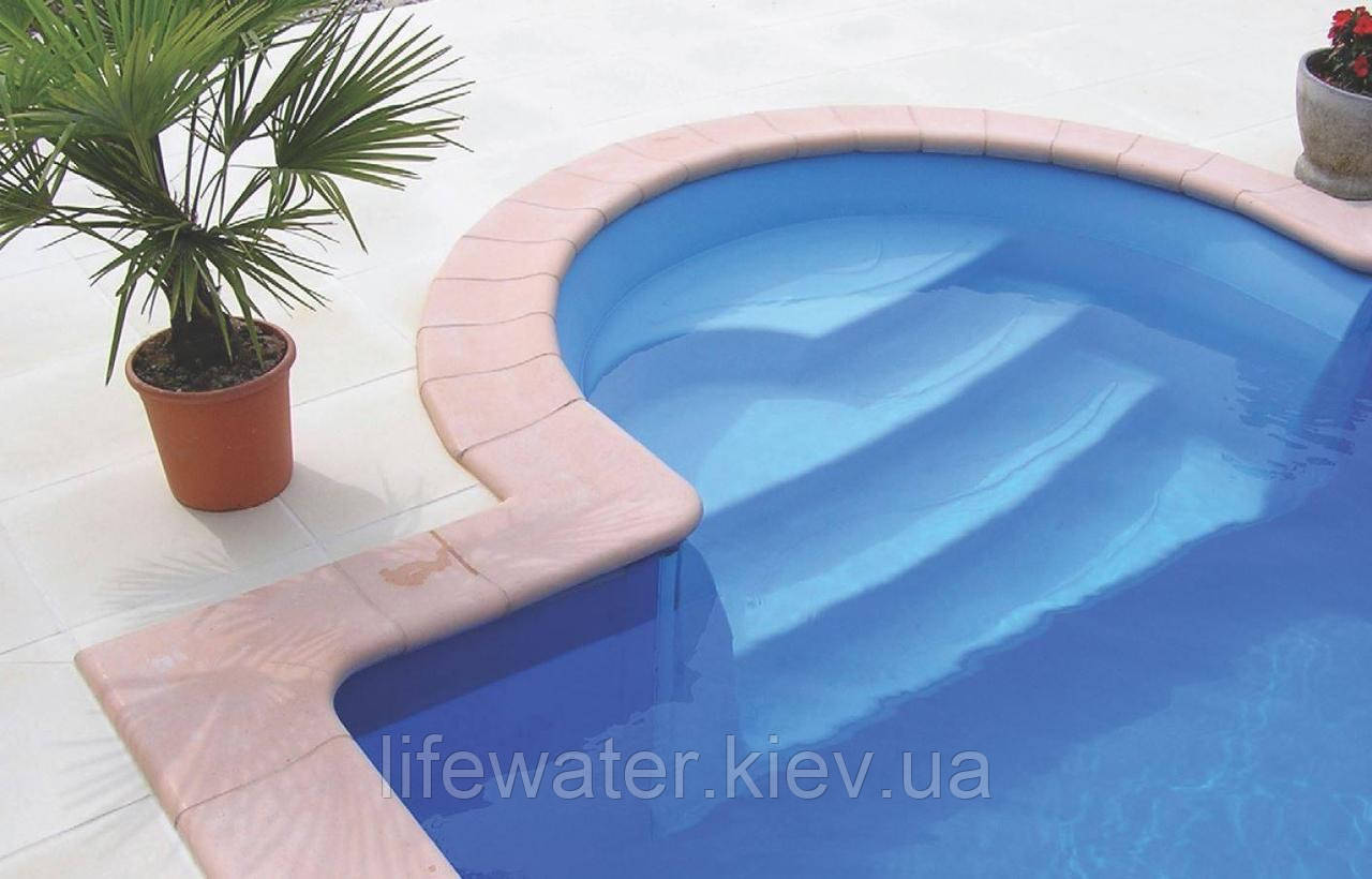 Камінь 25 бортовий 50х25, Rustique bullee,тон Rose Provence 310587