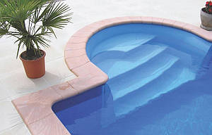 Камінь 25 бортовий 50х25, Rustique bullee,тон Rose Provence 310587