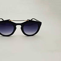 Солнцезащитные очки женские круглые, черные, имиджевые фигурные очки с градиентными линзами, с поляризацией