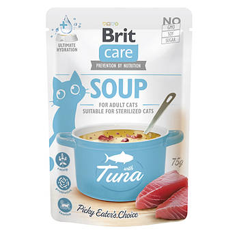 Додатковий вологий корм для котів з тунцем Brit Care Soup with Tuna 75 г