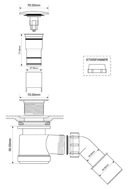 Сифон для душевых поддонов ТМ McAlpine HC 26CLCP - фото 2 - id-p411015843