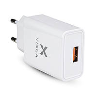 Зарядное устройство Vinga QC3.0 Quick Wall Charger 1xUSB 18W Max (VWCQAW)(1837478826756)