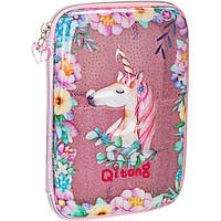 Пенал Cool For School с окошком 1 отделение с органайзером розовый (QT-5750-Pink)(1700761295756)