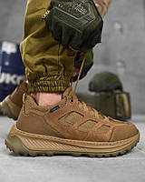 Кроссовки военные из натуральной кожи цвет койот, армейские кроссовки удобные легкие летние для зсу if168