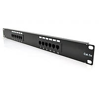 Патч-панель 19" 12хRJ-45 UTP 1U cat.5e Pipo (PP125191U)(1808848931756)