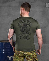 Военная футболка влагоотводящая Odin олива, футболка армейская зсу хаки, футболка тактическая coolmax if168