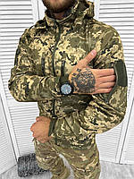 Тактична куртка softshell зсу, весняна куртка армейська, військова куртка тактикова піксель if168