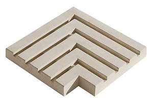 Кут 90 решітки переливу 30х24х3.7 см, Rustique bullee, тон Pierre 311348