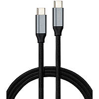 Дата кабель USB-C to USB-C 1.5m USB3.2 Gen2 100W 10GBps Nylon Vinga (VCPDCU3215)(1698923026756)