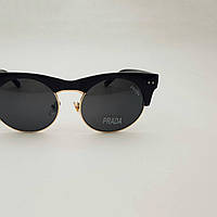 Солнцезащитные очки женские круглые, черные, имиджевые фигурные очки с поляризацией, металлические