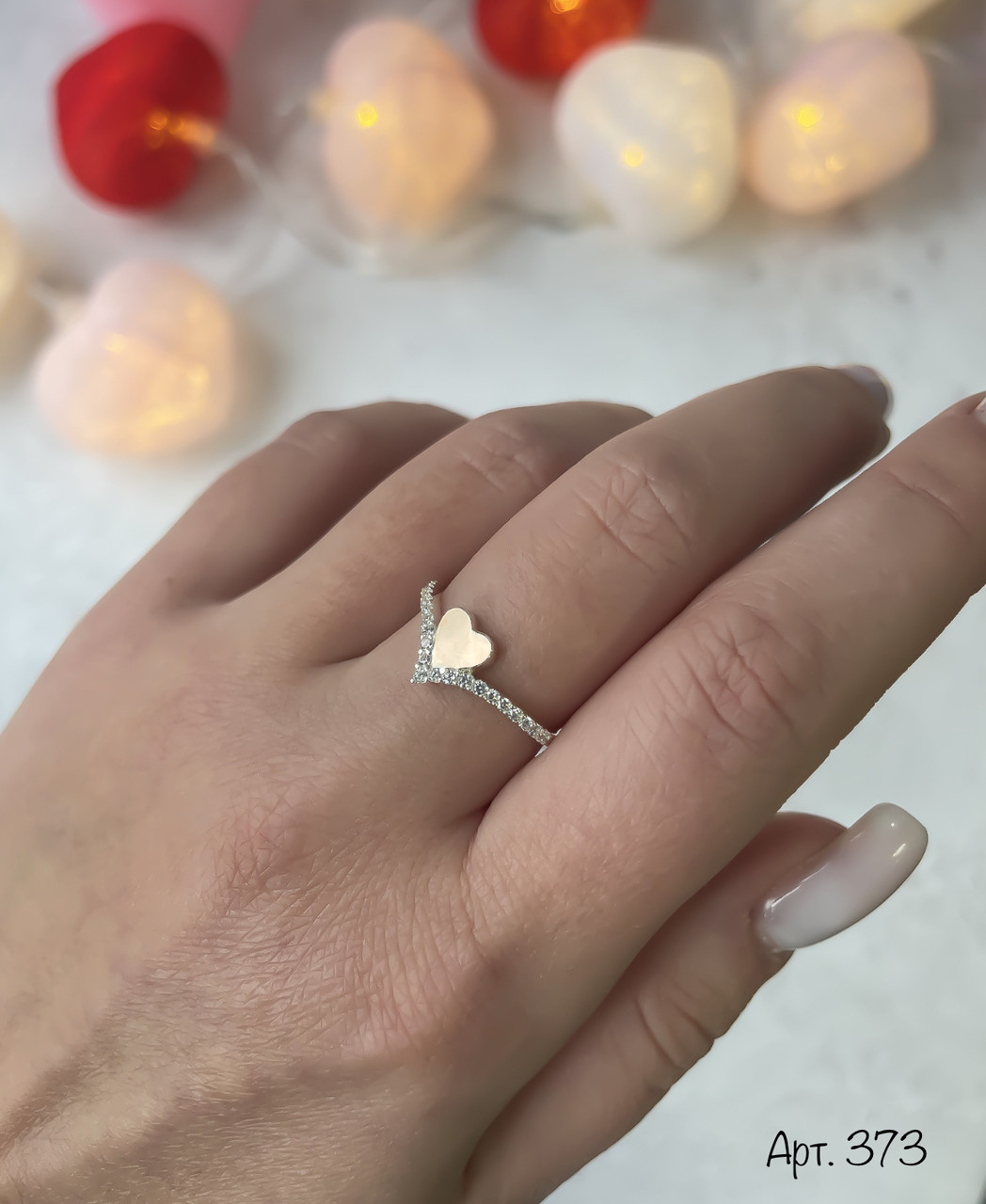 Срібна каблучка з сердечком, фото 1