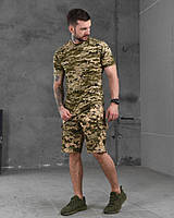 Комплект шорты футболка армейские пиксель, карго шорты пиксель с карманами, костюм пиксель летний nx115
