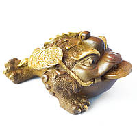 Чайная игрушка, золотая, жаба богатства маленькая,Фигурка для чайной церемонии, материал Полимер