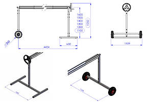 Скатуючий пристрій Vega max 4-6х13м, високі стійки W-ENPT0120