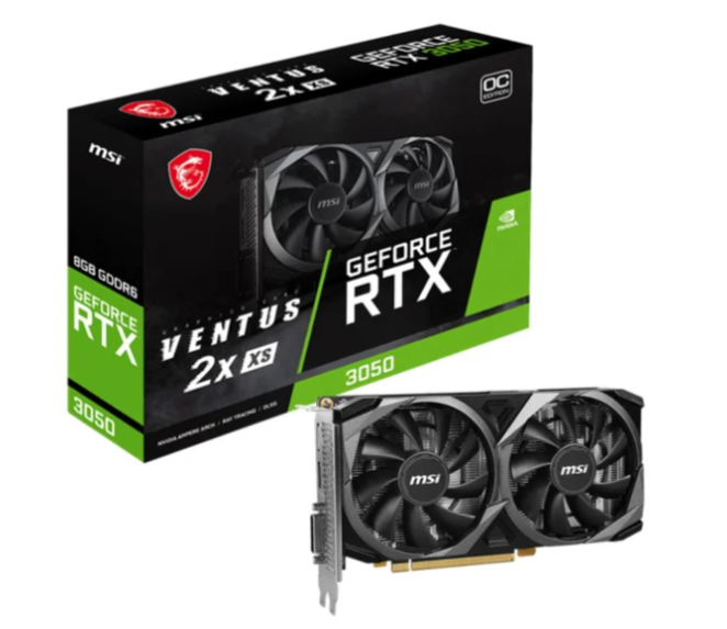 Відеокарта MSI GeForce RTX 3050 VENTUS 2X XS 8G OC (912-V809-4287)