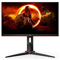 Монитор 23.8" AOC Q24G2A/BK, QHD, IPS, 165Hz, 1ms, HDMI, DP, HAS, Pivot, черный с красным