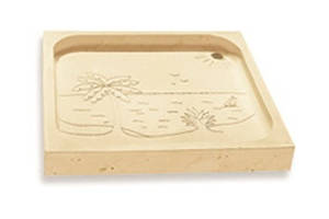 Пиддон для душу "пляж" 68х68х5 см, Rustique bullee, тон Pierre 313603