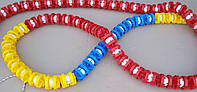 Розмежувальна доріжка PG 25м (синьо-жовто-червона), зі шнурком та крючком 148мм PG-14531-1