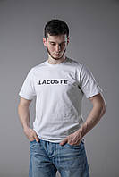 Футболка Lacoste белая, мужская футболка лакоста белая