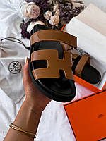 Летняя женская обувь. Стильные шлепанцы на лето Hermes Chypre Sandals для девушек.