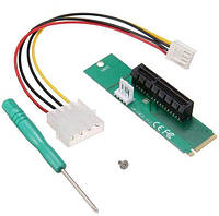 Перехідник NGFF M2 M. 2 to PCI-E 4x 1x через Райзер Riser адаптер для встановлення відеокарт до майнінг Код/Артикул 10 77042