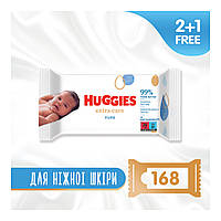Детские влажные салфетки Huggies Pure Extra Care 3 х 56 шт (5029054222119)(1839230754756)