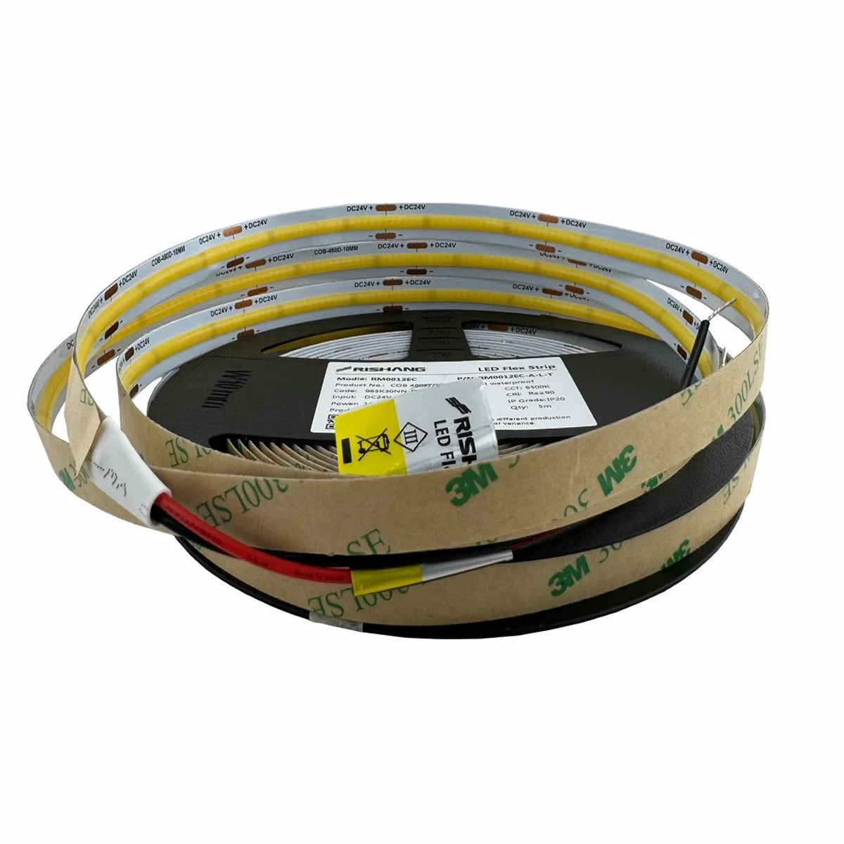 Світлодіодна стрічка RISHANG RM0012EC-A-L-T 6500K COB 24V 480 led/m 12W 1140Lm IP20 CRI90, фото 1