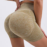 Стильні жіночі шортики "Пушап об'єм" однотонні (Розміри S,M,L,XL), Кава з молоком меланж