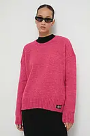 Urbanshop com ua Светр з домішкою вовни Superdry жіночий колір рожевий легкий РОЗМІРИ ЗАПИТУЙТЕ