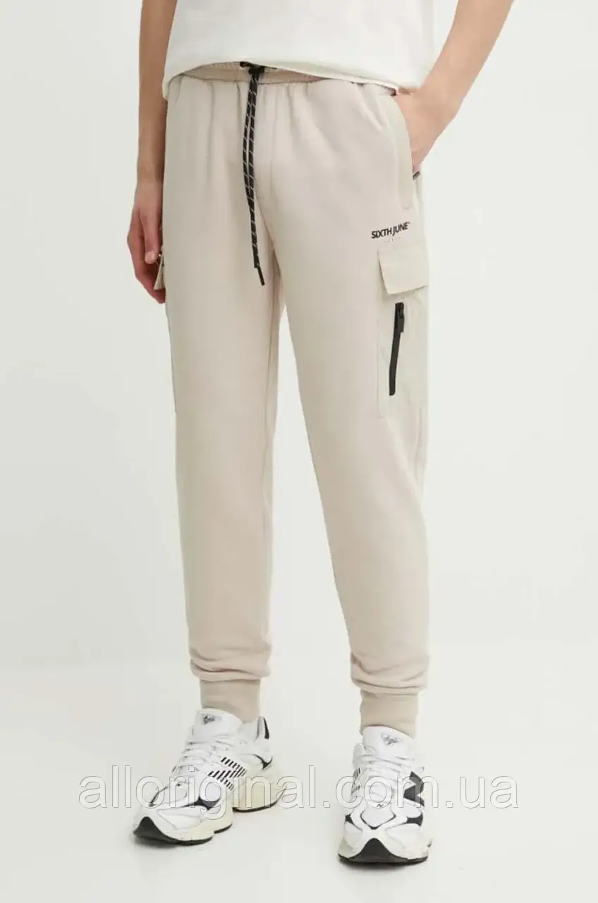AllOriginal com ua Спортивні штани Sixth June колір бежевий з принтом РОЗМІРИ ЗАПИТУЙТЕ, фото 1