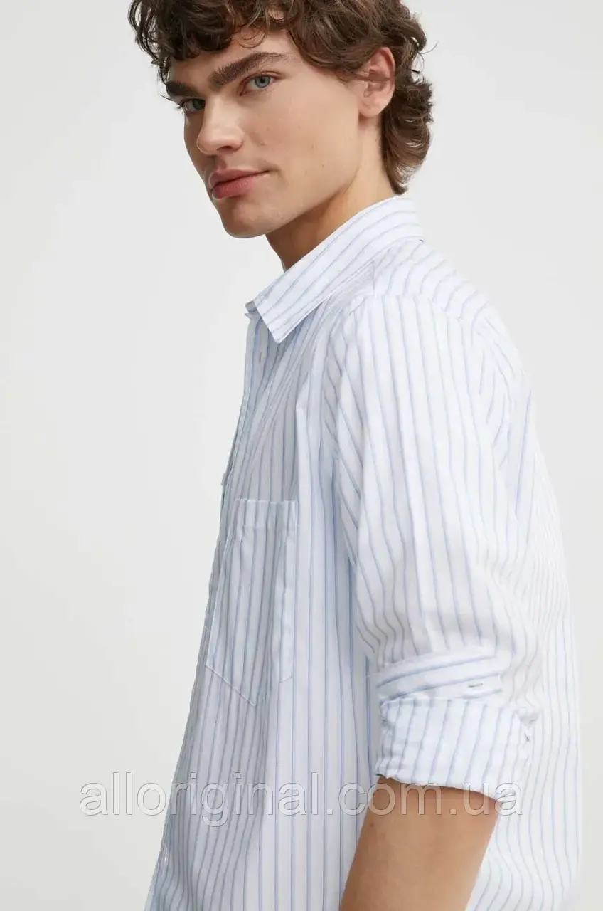 AllOriginal com ua Бавовняна сорочка Samsoe Samsoe SALIAM чоловіча regular класичний комір M24100038 РОЗМІРИ, фото 1