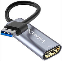 Внешняя видеокарта видеозахвата HDMI - USB для записи экрана и стрима конвертер потокового видео Код/Артикул