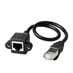 ОЧЕНКА! Кабель перехідник з'єднувач LAN RJ45 Male — RJ45 Female 8 Pin (30 см)