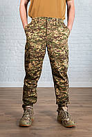 Брюки армейские саржа хищник военные камуфляж зеленый уставные тактические штаны всу боевые форменные летние