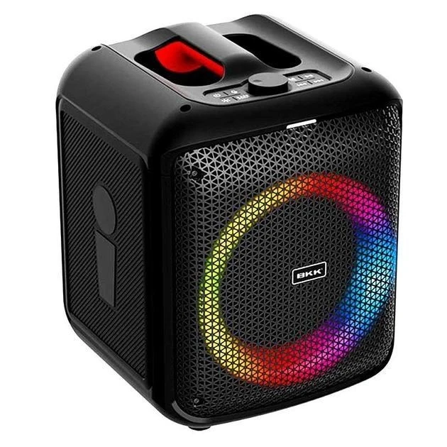 Портативна бездротова Bluetooth колонка акустика з мікрофоном BKK Party BT Speaker B97 LED BT5.3, TWS/AUX/TF/USB/FM, 20W | Чорний