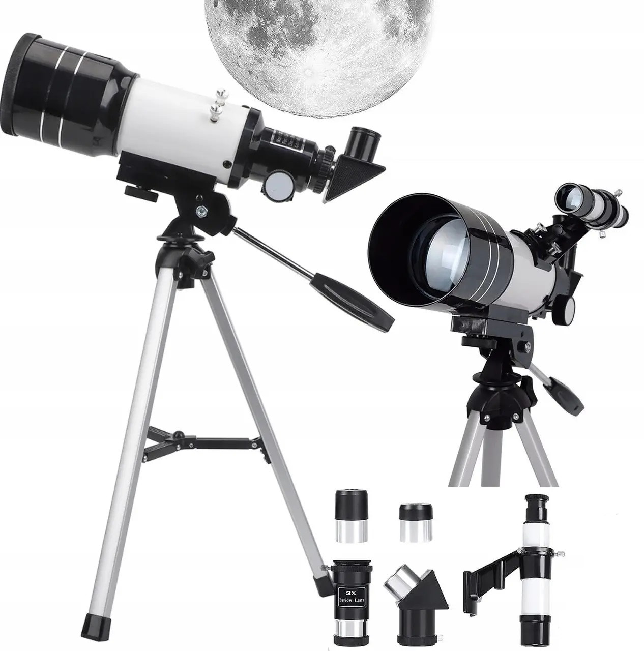 Астрономічний телескоп AZM70300 з штативом, монокуляр підзорна труба 150X