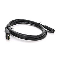 Удлинитель Merlion HDMI(папа)-HDMI(мама) VEGGIEG 1.0m, v2.0, OD-7.0mm, круглый, Black, коннектор Black,