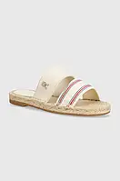 Urbanshop com ua Шльопанці Tommy Hilfiger SHIRTING FLAT ESPADRILLE SANDAL жіночі колір бежевий FW0FW08055