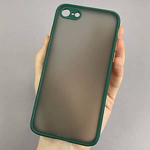Чохол для Apple iPhone 8 чохол із захистом для камери матовий на телефон айфон 8 темно-зелений tcb