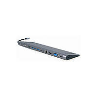 Концентратор Cablexpert USB-C 9-in-1 (Hub/HDMI/VGA/PD/card-reader/lan/audio) (A-CM-COMBO9-01)(1757133522756)