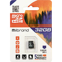 Карта памяти Mibrand 32GB microSDHC class 10 UHS-I (MICDHU1/32GB)(1787543563756)