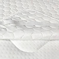 Защитный белый наматрасник стеганый с угловыми фиксаторами Cotton гипоаллергенный чехол на матрас Eurosleep